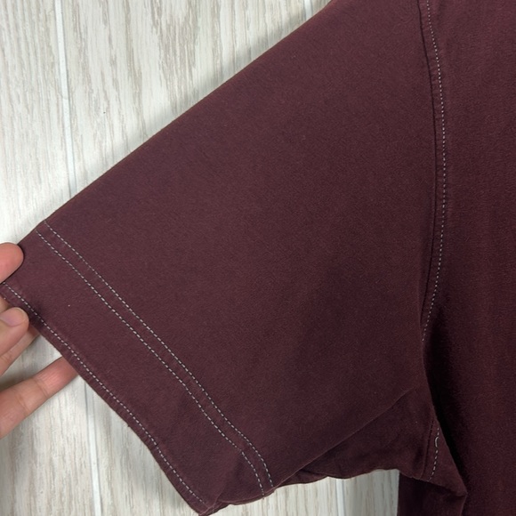 Kuhl Men’s Burgundy Embroidered Collared Short Sleeve Cotton Polo, L - Picture 3 of 14